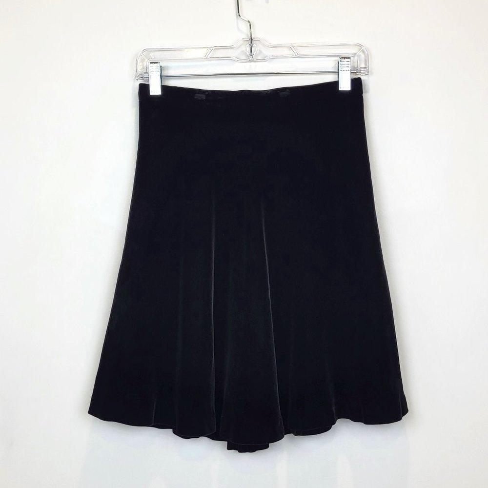 Patricia Moss Black Velvet Swingy Flared Skirt, Size 6 Petite, GUC
